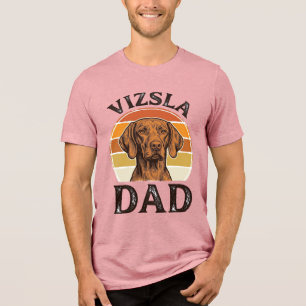 T-shirt En Tri-matière Vizsla Papa Gravure Vintage Dessin De Chien_1