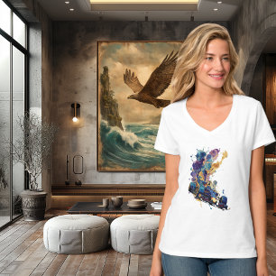 T-shirt En Tri-matière Voiture de course à formule abstraite Encre flui