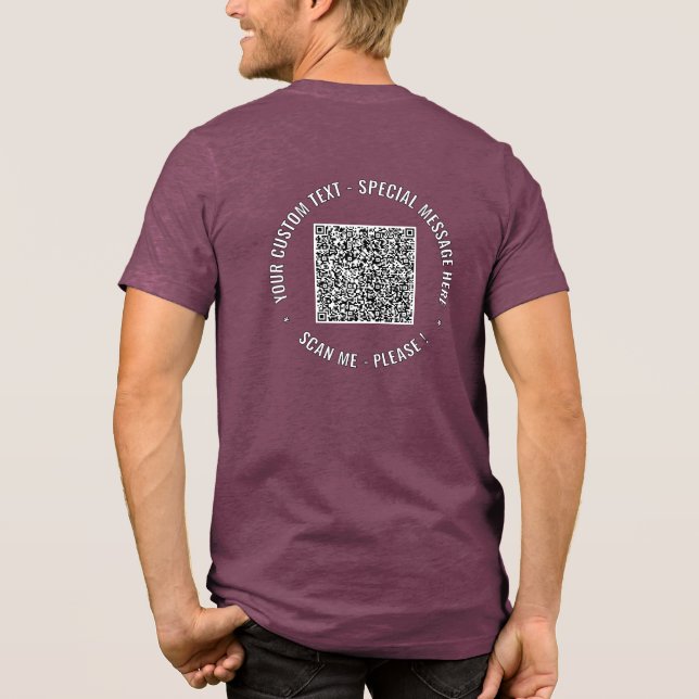 T-shirt En Tri-matière Votre QR Code Scan Info Texte personnalisé (Verso)