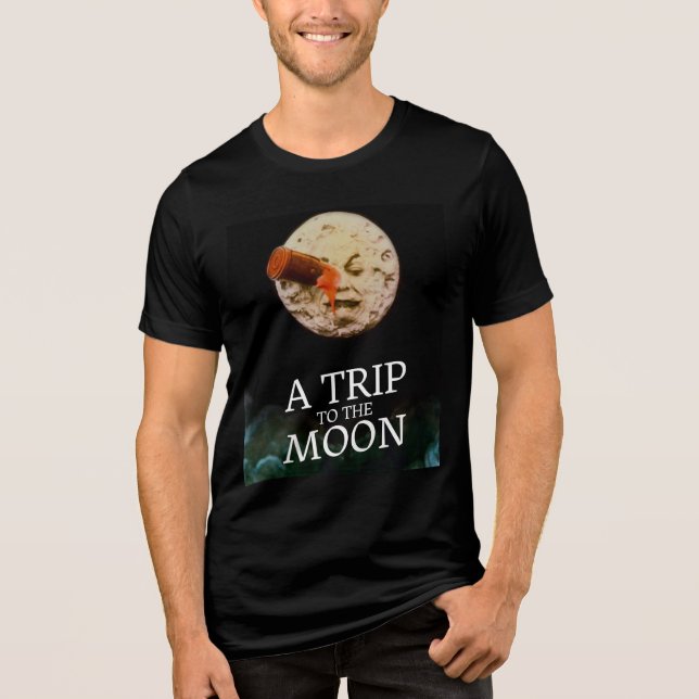 T-shirt En Tri-matière Voyage au T-shirt homme lune (Recto)