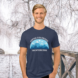 T-shirt En Tri-matière Voyage en famille sur mesure Blue Snowy Mountain