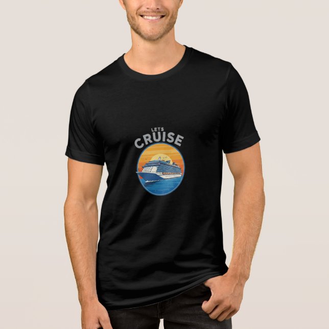 T-shirt En Tri-matière Voyons Croisière Rétro Sunset Vacation T-Shirt (Recto)
