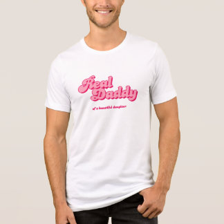 T-shirt En Tri-matière Vrai Papa de Fille, Rétro Rose