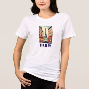 T-shirt En Tri-matière Vue vintage de la Tour Eiffel de Paris pour les vo