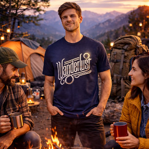 T-shirt En Tri-matière Wanderlust - Élégante typographie métallique