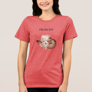 T-shirt En Tri-matière Western Rose Floral Cowgirl Casquette