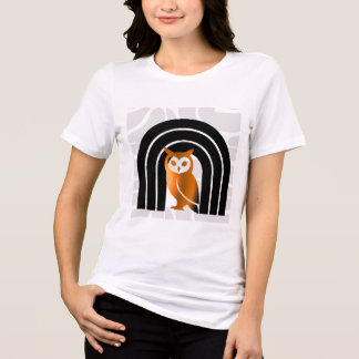 T-shirt En Tri-matière Whimsical Boho Owl & Tropical Monstera Leaf