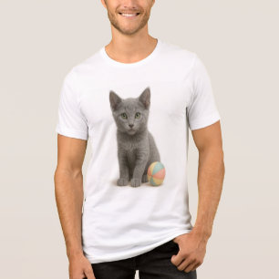 T-shirt En Tri-matière Whiskers Argent - Russe Blue Kitten