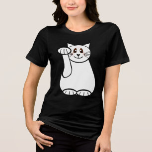 T-shirt En Tri-matière Yin Yang Lucky Chat Maneki Neko Chat Beckoning