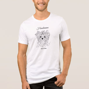 T-shirt En Tri-matière Yorkshire Terrier dessin au trait personnalisable