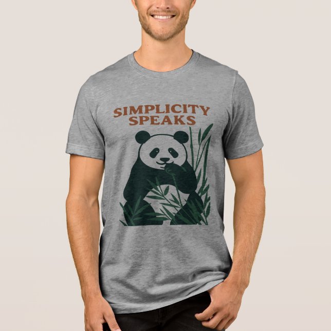 T-shirt En Tri-matière Zen Panda - Simplicité Parle Design (Recto)