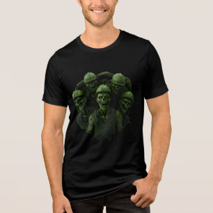 T-shirt En Tri-matière Zombies d'Halloween de collier bleu