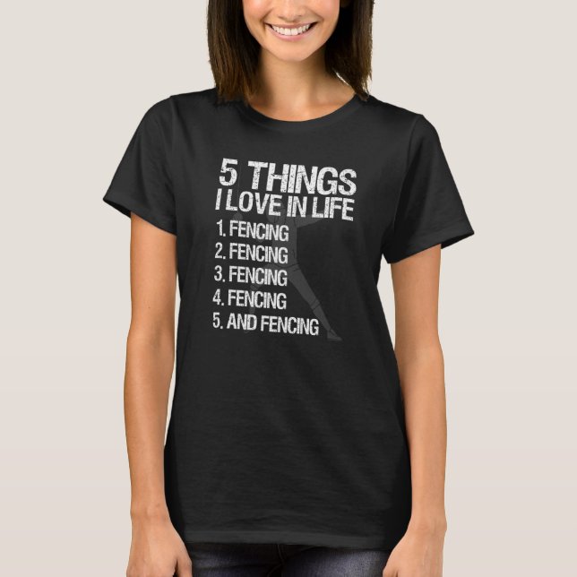 T-shirt Enceinte Porte 5 Choses Que J'Aime Dans La Vie (Devant)
