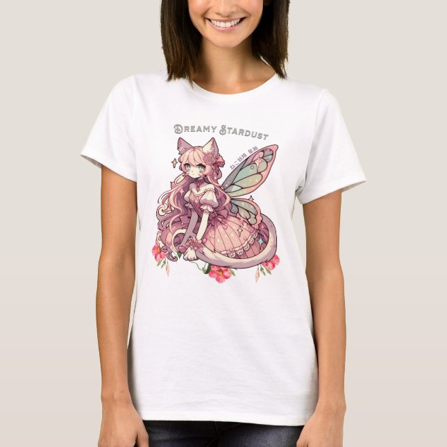 T-shirt Enchanted Dreamy Stardust-Un Chat Fairycore Imagin (Devant)