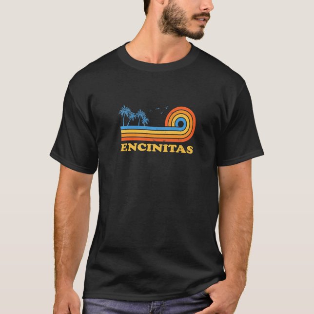 T-shirt Encinitas California Summer Ca Tropical Encinitan (Devant)