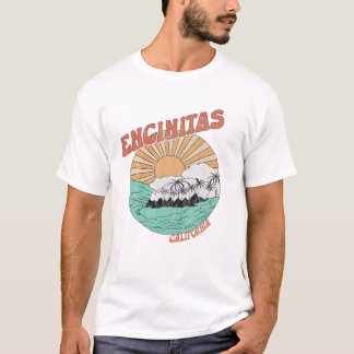 T-shirt Encinitas vintages Californie Palm Trees CA Retro