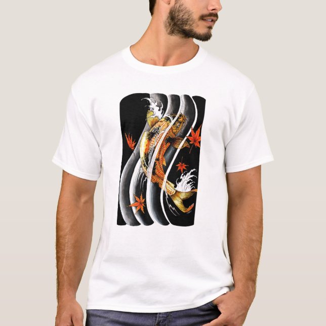 T-shirt Encre chanceuse de l'eau de carpe de Koi de (Devant)