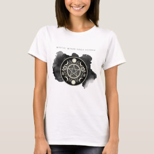 T-shirt Encre noire lune céleste holistique