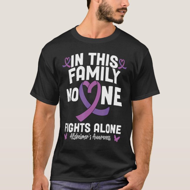 T-shirt End Alz Alzheimers Ruban Purple Alzheimer's Aware (Devant)