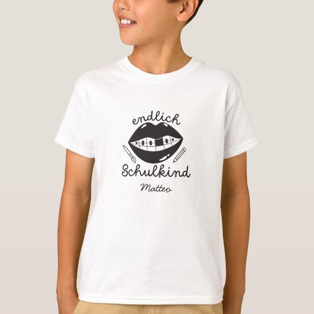 T-shirt Endlich Schulkind Schultuete 1 Klasse Einschulung (Devant)
