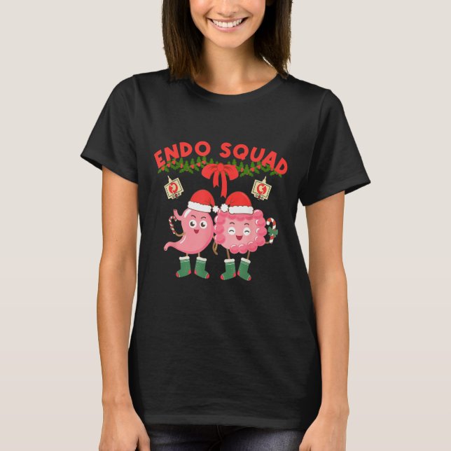 T-shirt Endo Squad Nurse Stomach Santa Hat Endoscopy Tech  (Devant)