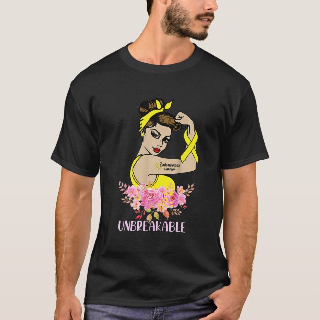 T-shirt Endometriose Guerrier Arme Incassable Tatouage Str (Devant)
