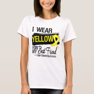 T-shirt Endométriose jaune de ruban de meilleur ami