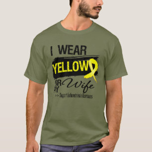 T-shirt Endométriose jaune de ruban d'épouse