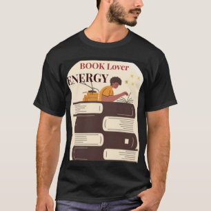 T-shirt Énergie d'amour des livres Typographie minimale De