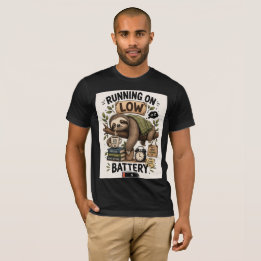 T-shirt Énergie de paresseux fatigué Chargement Vie lente