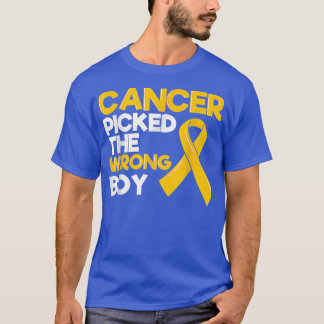 T-shirt Enfance Cancer Boy Ribbon Tumor Pediatrician Chi