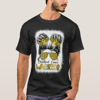 T-shirt Enfance Cancer Guerrier Bleached Gold Messy Bun L