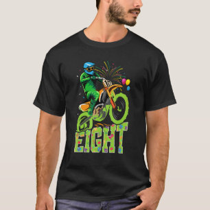 T-shirt Enfant 8 Anniversaire Fête Dirt Vélo Motocross Thè