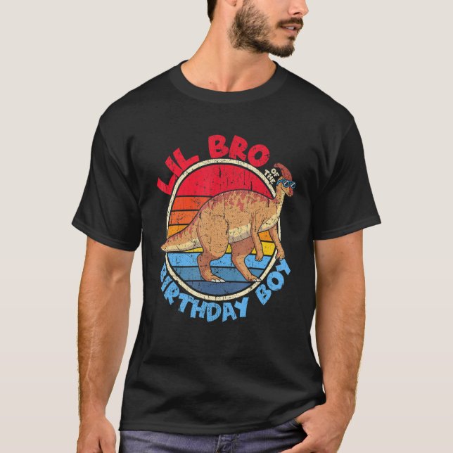 T-shirt Enfant Anniversaire I Lil Bro I Parasaurolophus I  (Devant)