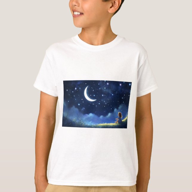T-shirt enfant avec bonne impression de nuit (Devant)