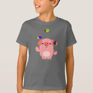 T-shirt enfant cochon de dessin animé mignon jongl