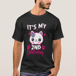 T-shirt Enfant de 2 ans Chat d'Anniversaire pour fille C'e