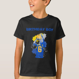 T-shirt Enfant De 6 Ans Garçon Bleu Et Jaune Basketbal