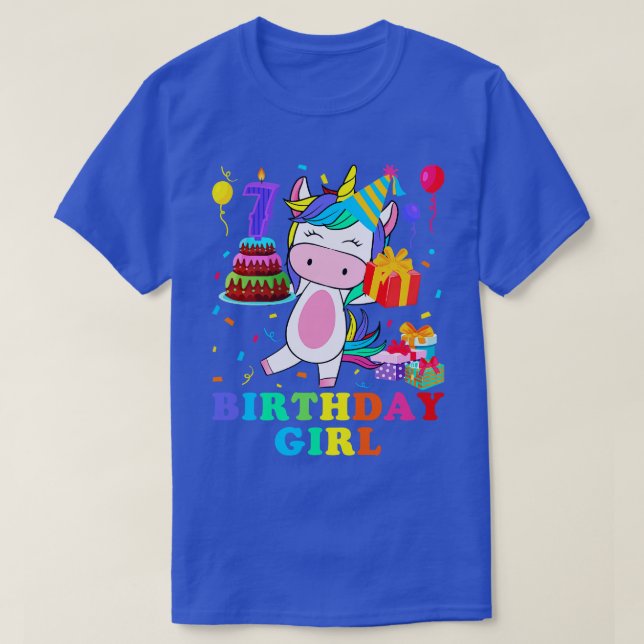 T-shirt Enfant de 7 ans fille anniversaire Unicorn (Design devant)