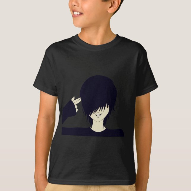 T-shirt Enfant d'Emo avec l'arme à feu de doigt (Devant)