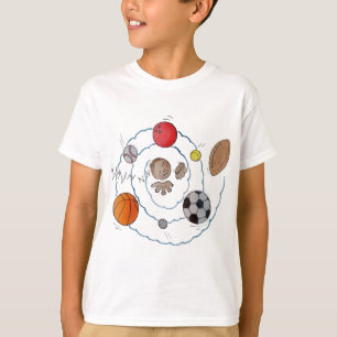T-shirt Enfant en caricature rêvant de boules de sport