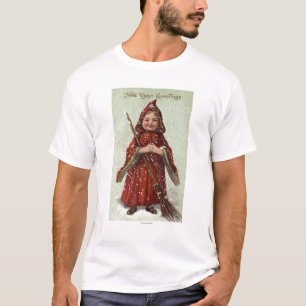 T-shirt Enfant habillé dans le manteau rouge