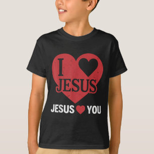 T-shirt Enfant J'Aime Jésus Vous Aime Moi Chrétien Dieu Ai