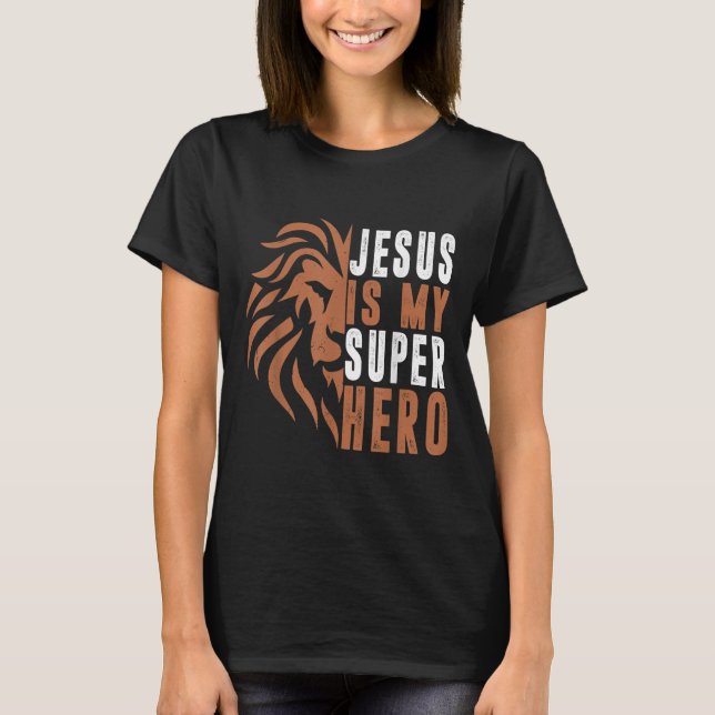 T-shirt Enfant Jésus Est Mon Superhéros Chrétien Dieu Fils (Devant)