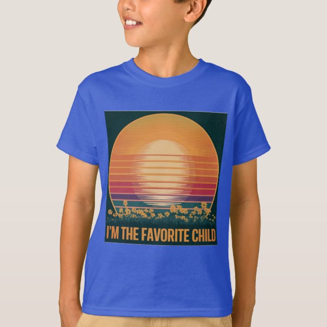 T-shirt enfant préféré Sunset rétro (Devant)