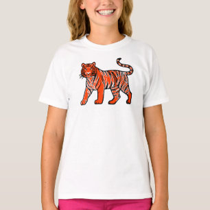 T-Shirt Enfant Tigre Orange Chaud – Animal Sauvage