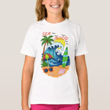 T-Shirt Enfant Vague et Palmier