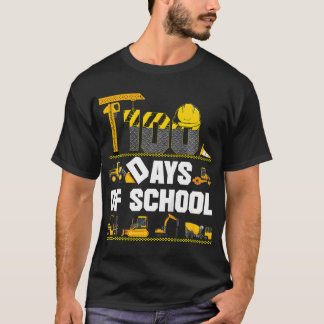 T-shirt Enfants 100 Jours De Véhicule De Construction Scol