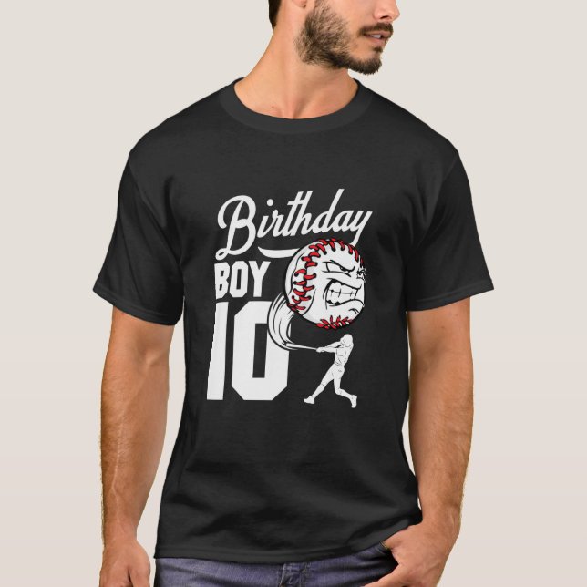 T-shirt Enfants 10 ans Baseball Anniversaire Thème 10T (Devant)