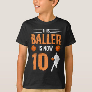 T-shirt Enfants 10e Anniversaire Joueur de basket-ball Ce 